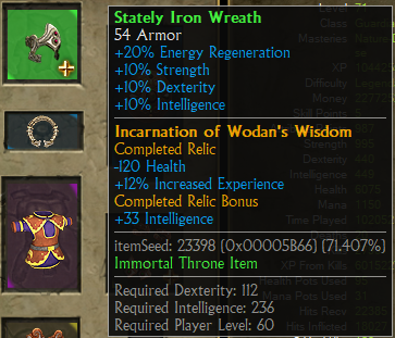 Helm with Wodans Wisdom Socketed